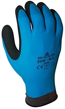 General purpose, fully coated with foamed latex, rough finish, 13-gauge liner, blue w/black/large - General Purpose